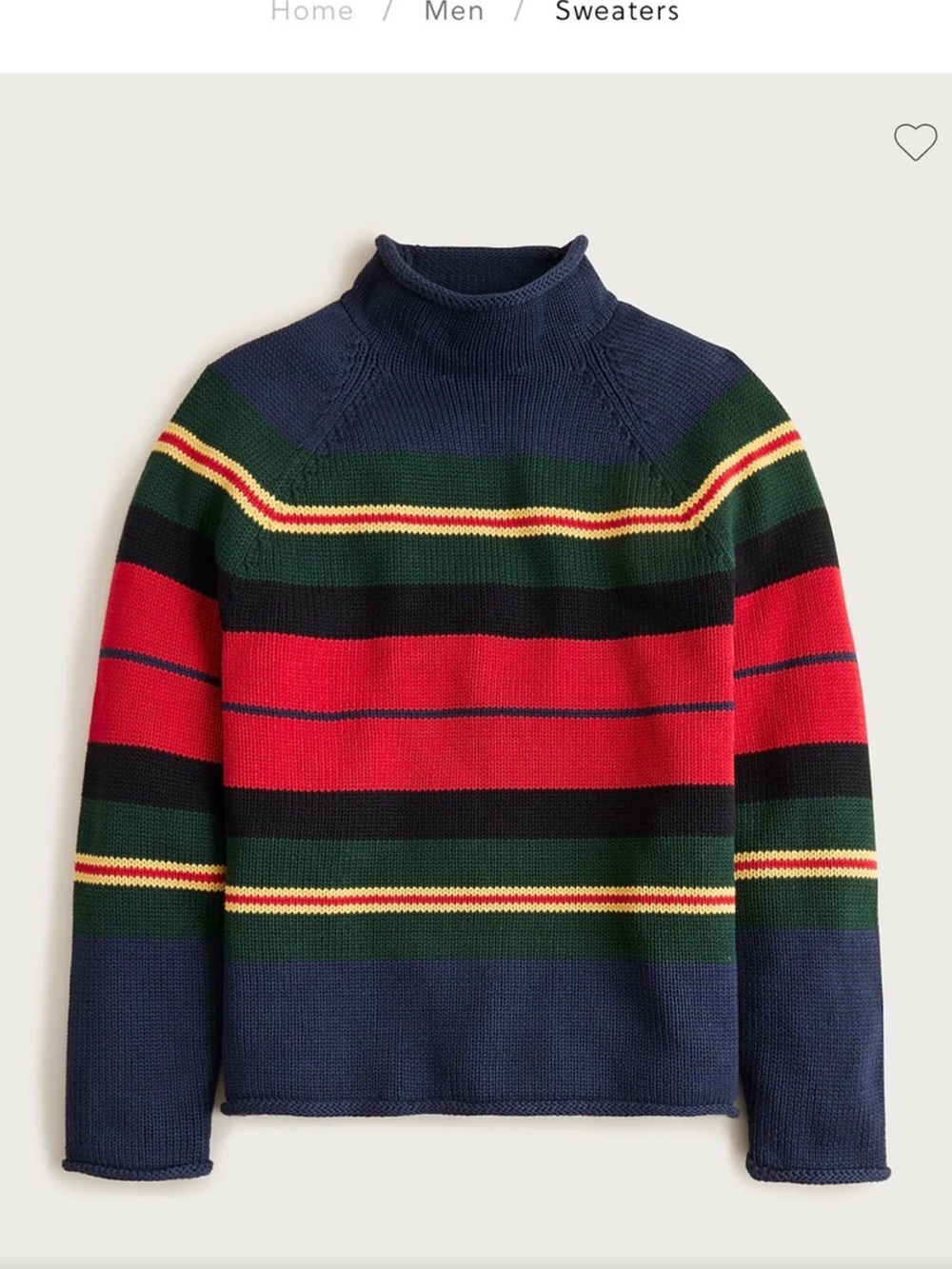 J. Crew 1988 Rollneck Sweater in Rugby Stripe